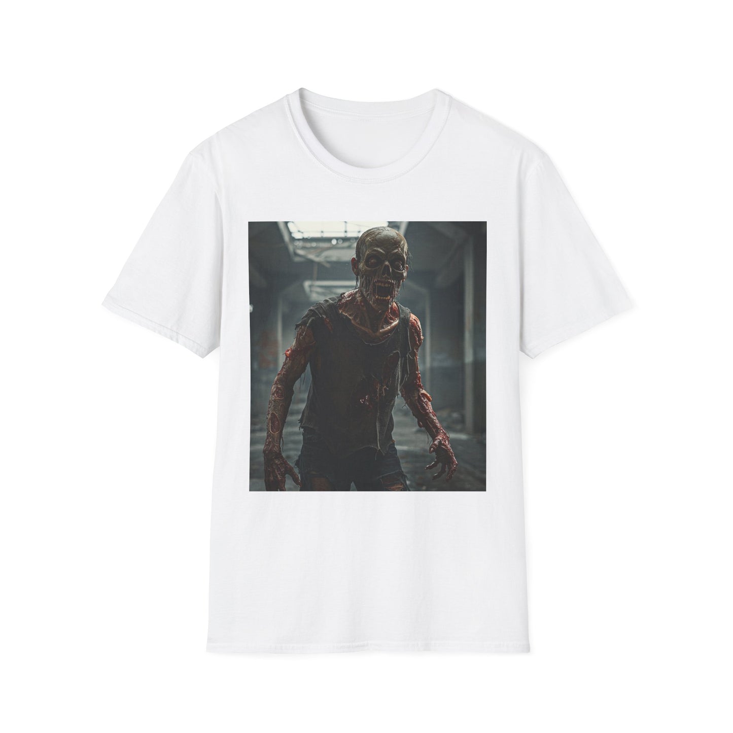 Apocalyptic Portrait Tee, bold, decaying zombie graphic