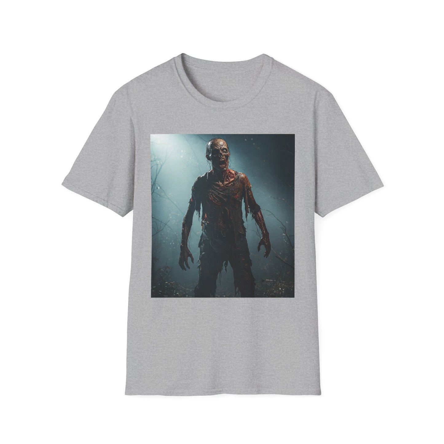 Apocalyptic Portrait Tee, bold, decaying zombie graphic