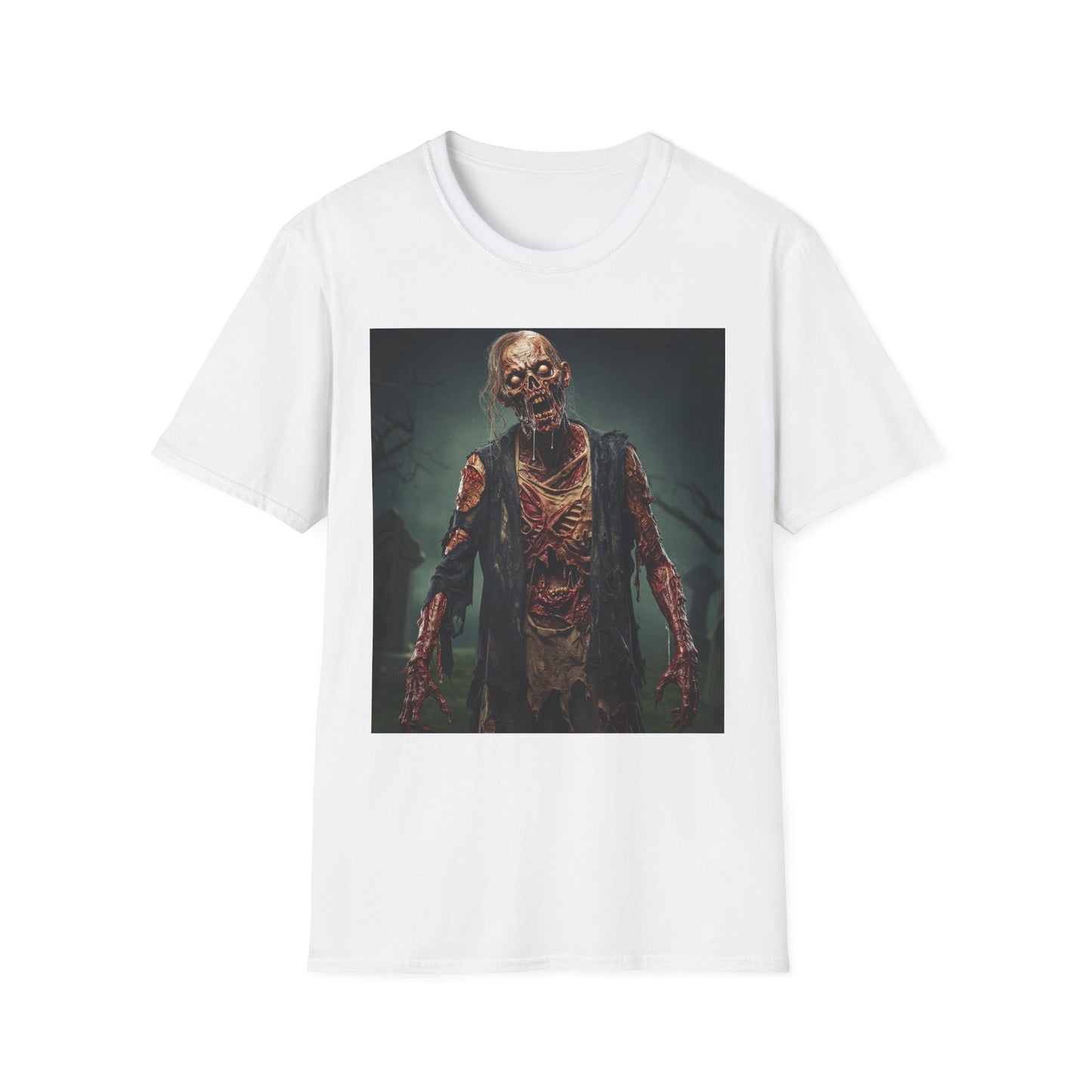 Apocalyptic Portrait Tee, bold, decaying zombie graphic