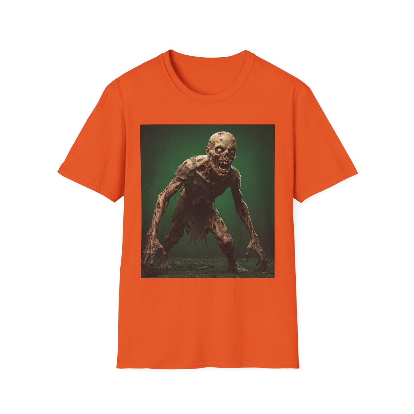 Zombie Graphic Unisex Softstyle T-Shirt - Perfect for Halloween and Horror Fans