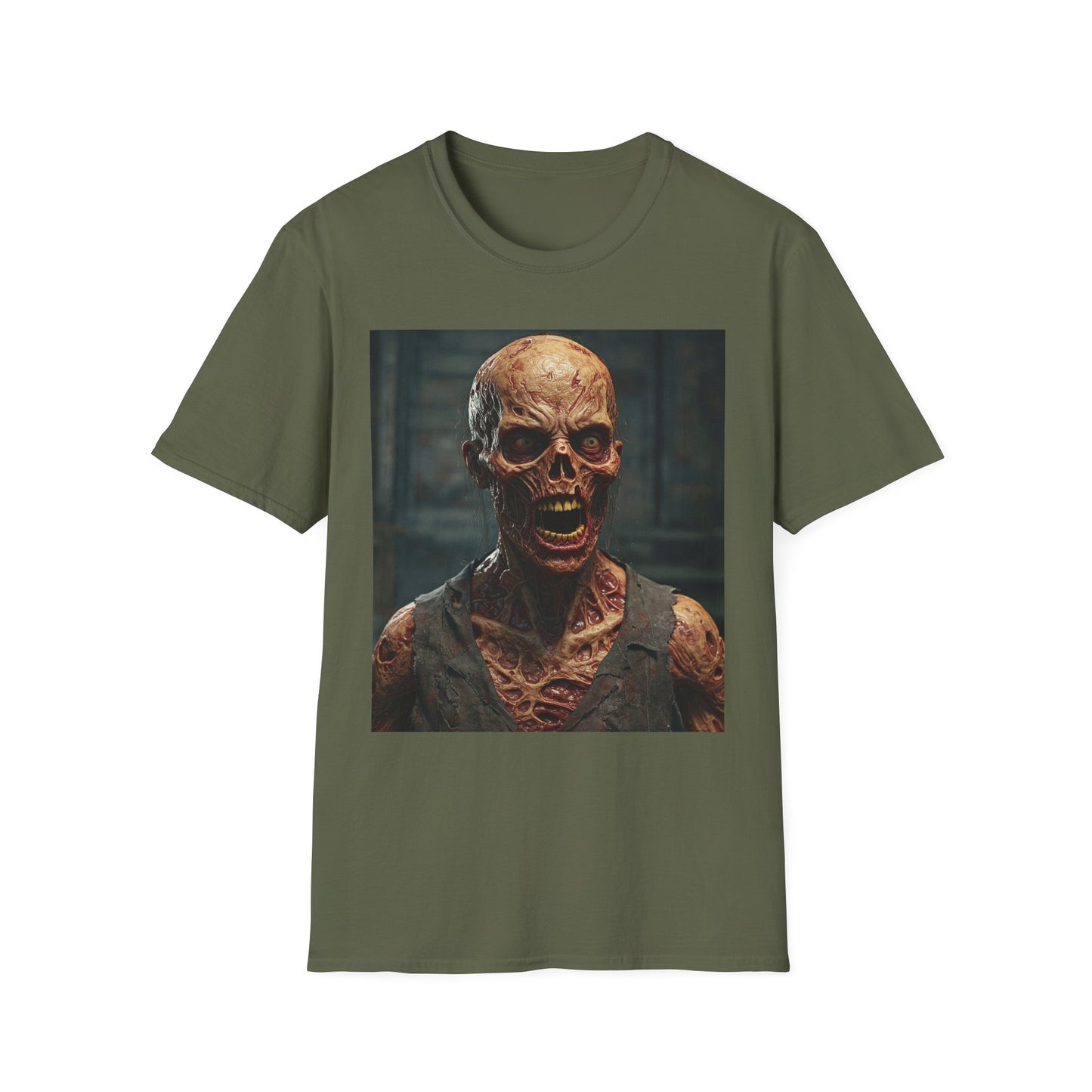 Apocalyptic Portrait Tee, bold, decaying zombie graphic