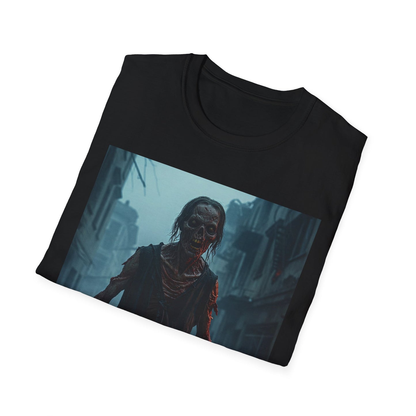 Apocalyptic Portrait Tee, bold, decaying zombie graphic