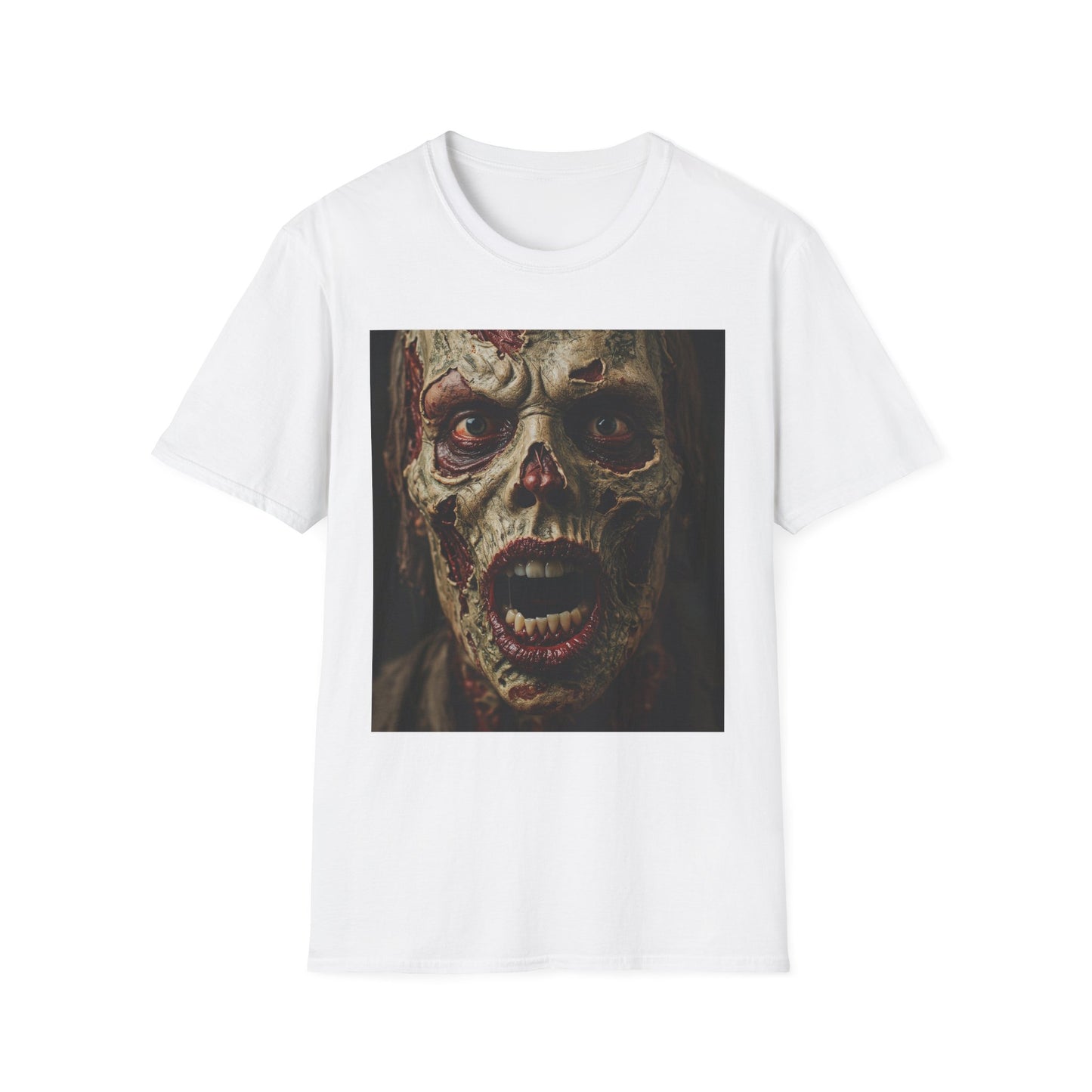 Spooky Zombie Unisex Softstyle T-Shirt - Perfect for Halloween & Horror Fans