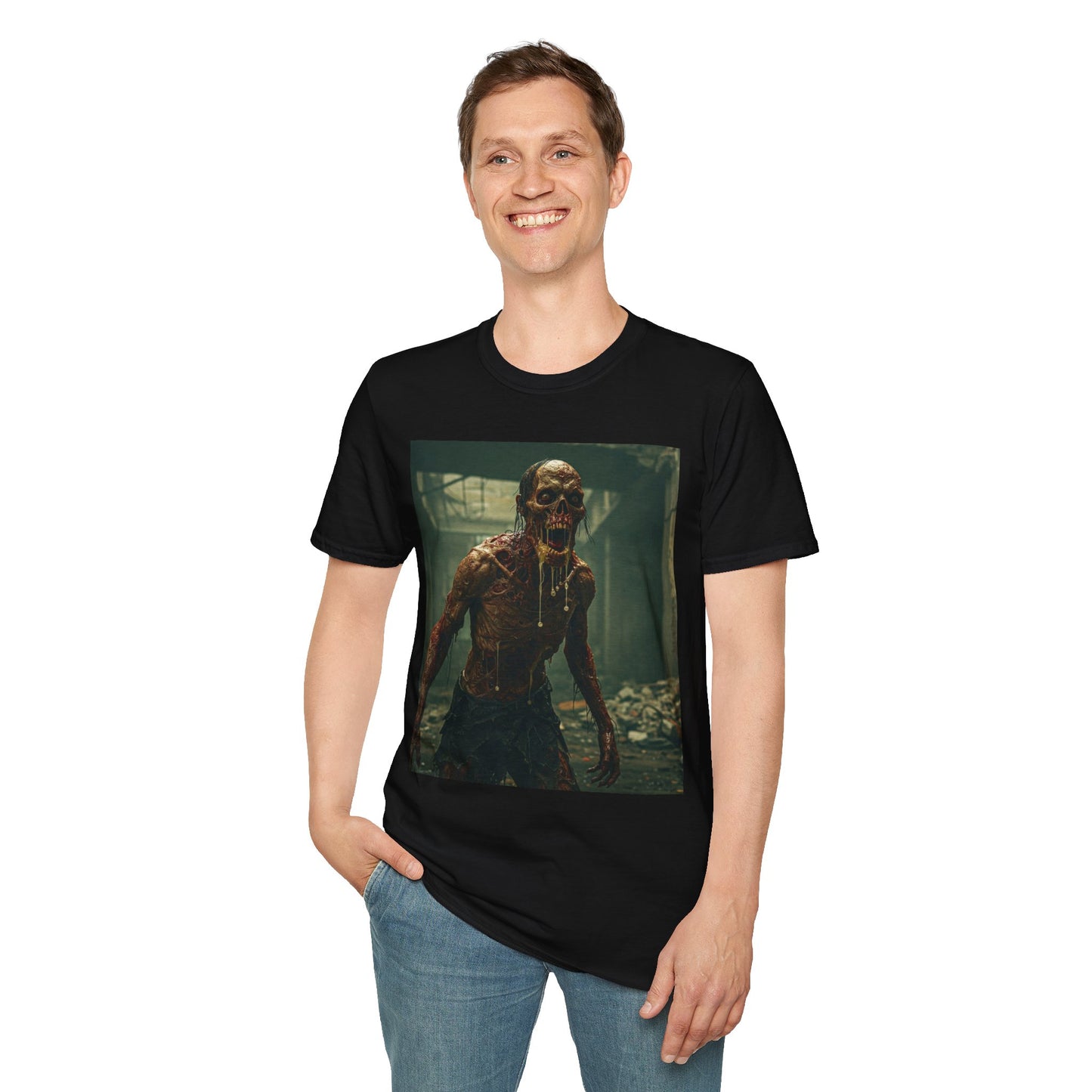 Horror Graphic Unisex T-Shirt - Spooky Zombie Design - Perfect for Halloween and Horror Fans