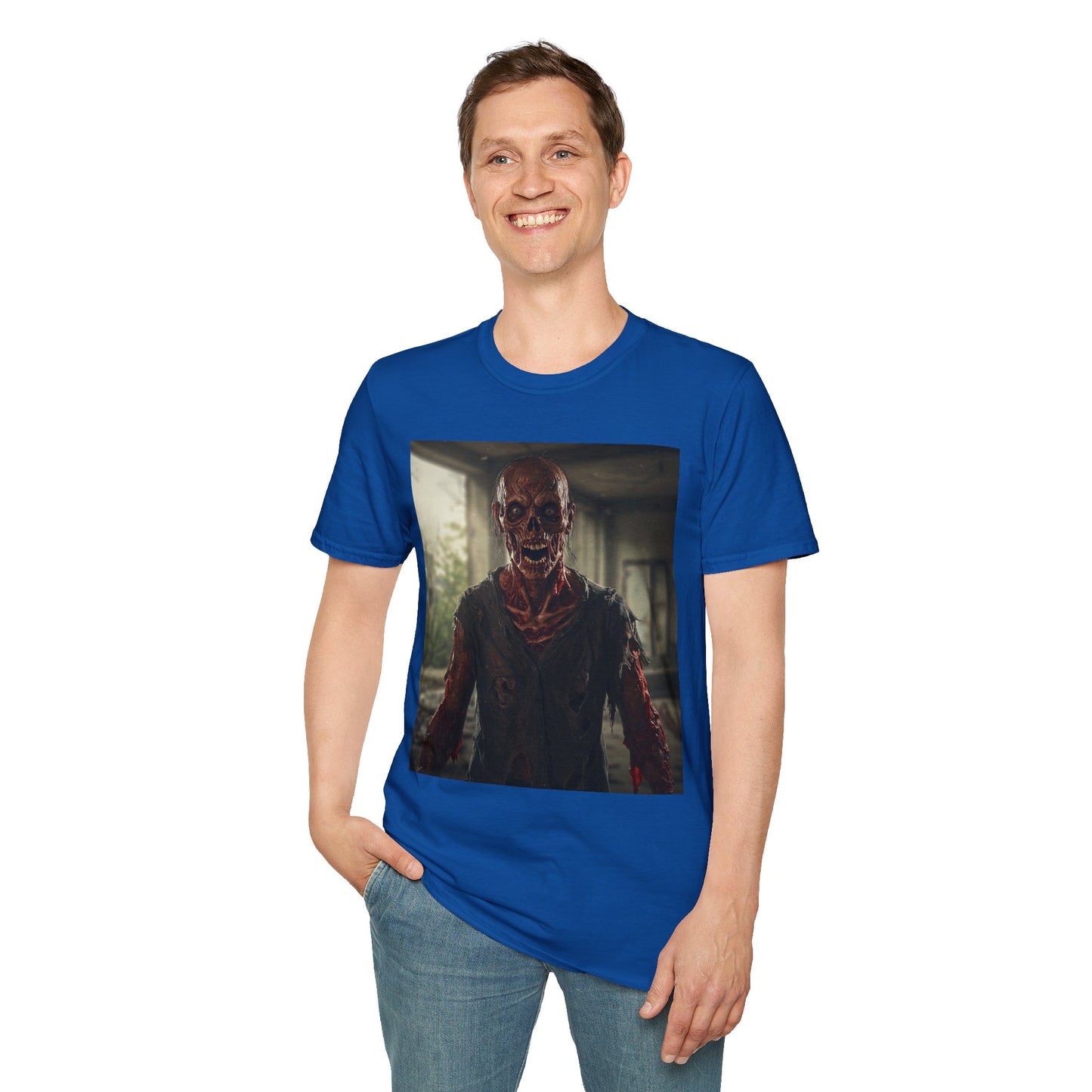 Apocalyptic Portrait Tee, bold, decaying zombie graphic