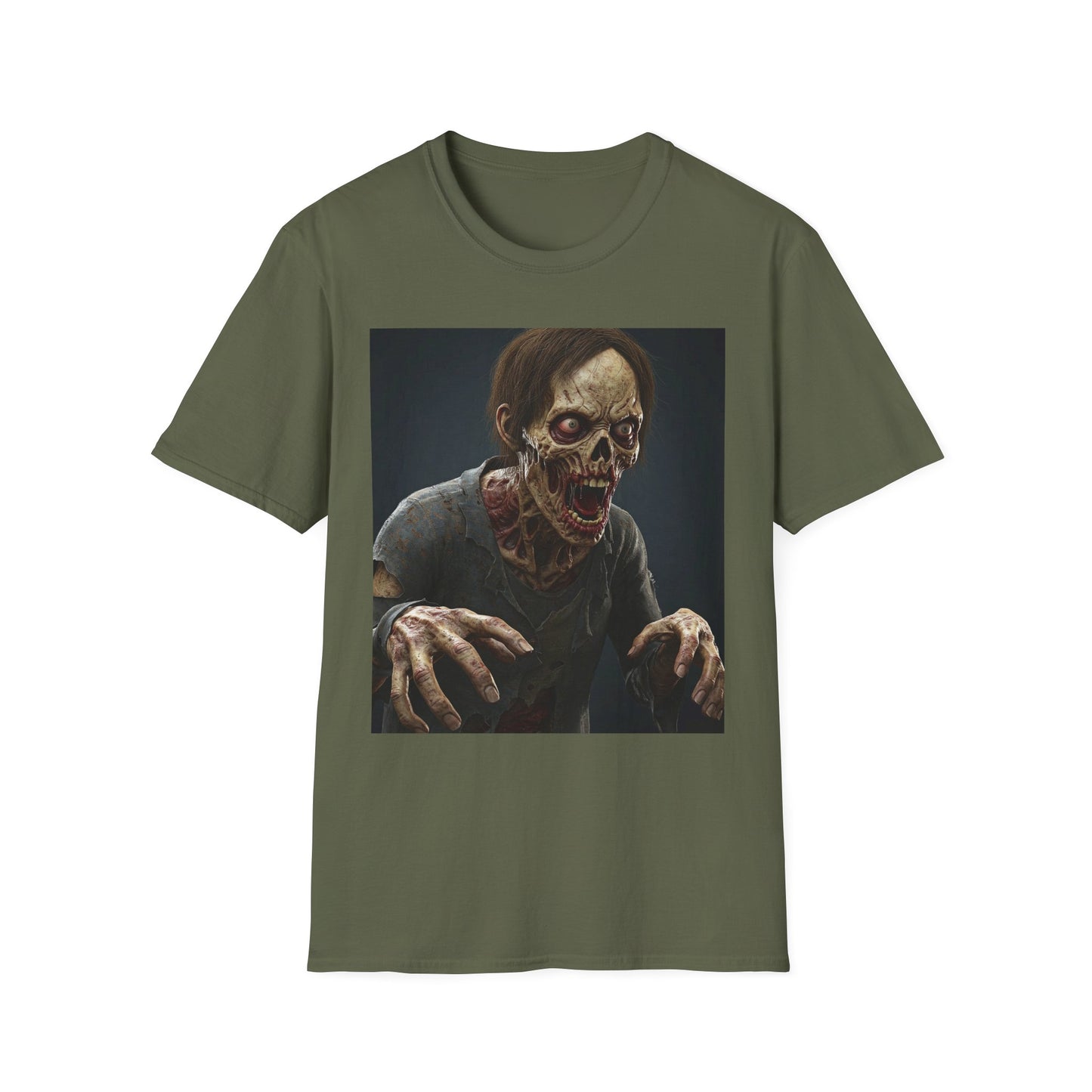 Apocalyptic Portrait Tee, bold, decaying zombie graphic