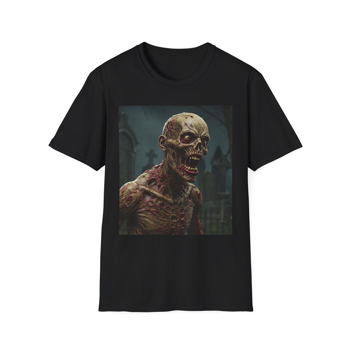 Creepy Zombie Graphic Unisex Softstyle T-Shirt