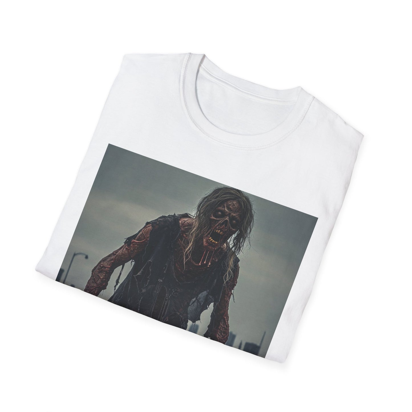 Apocalyptic Portrait Tee, bold, decaying zombie graphic