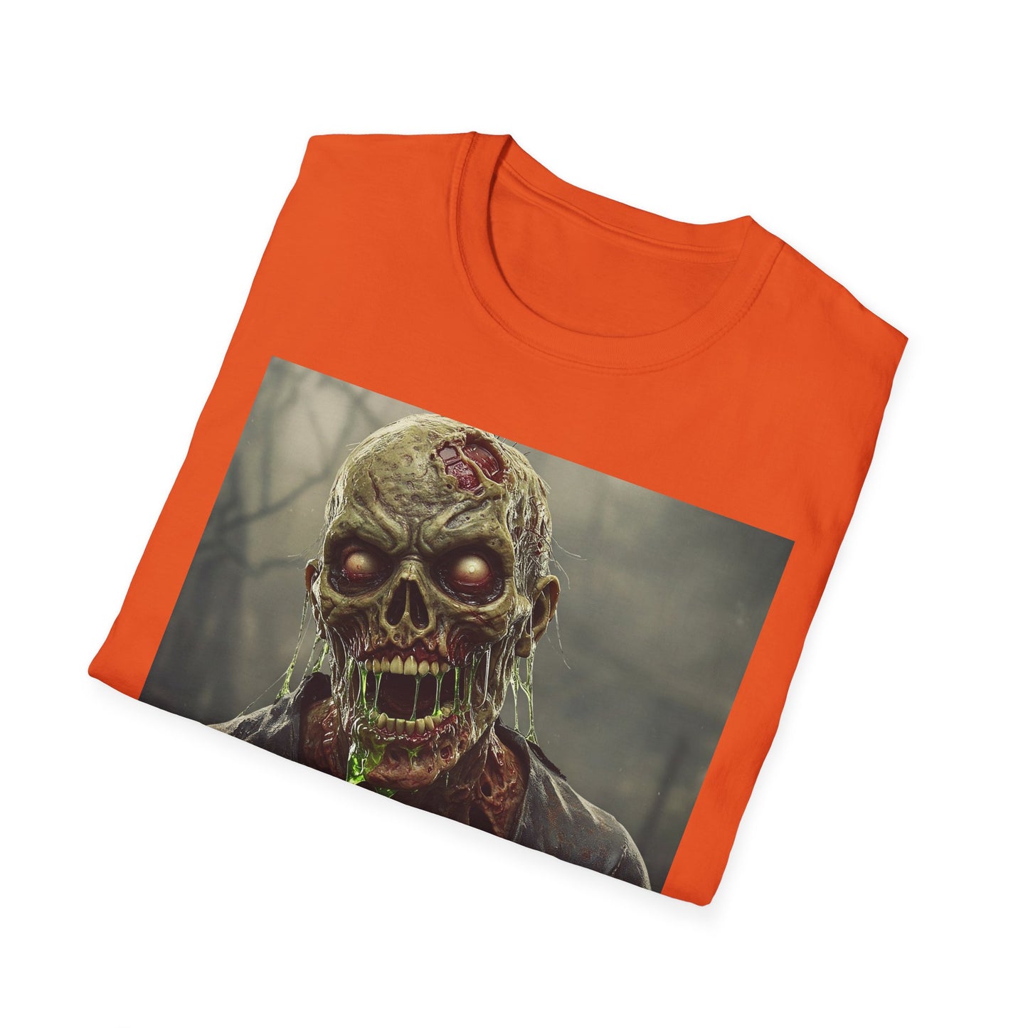 Unisex Softstyle Zombie Graphic T-Shirt - Perfect for Halloween and Horror Fans