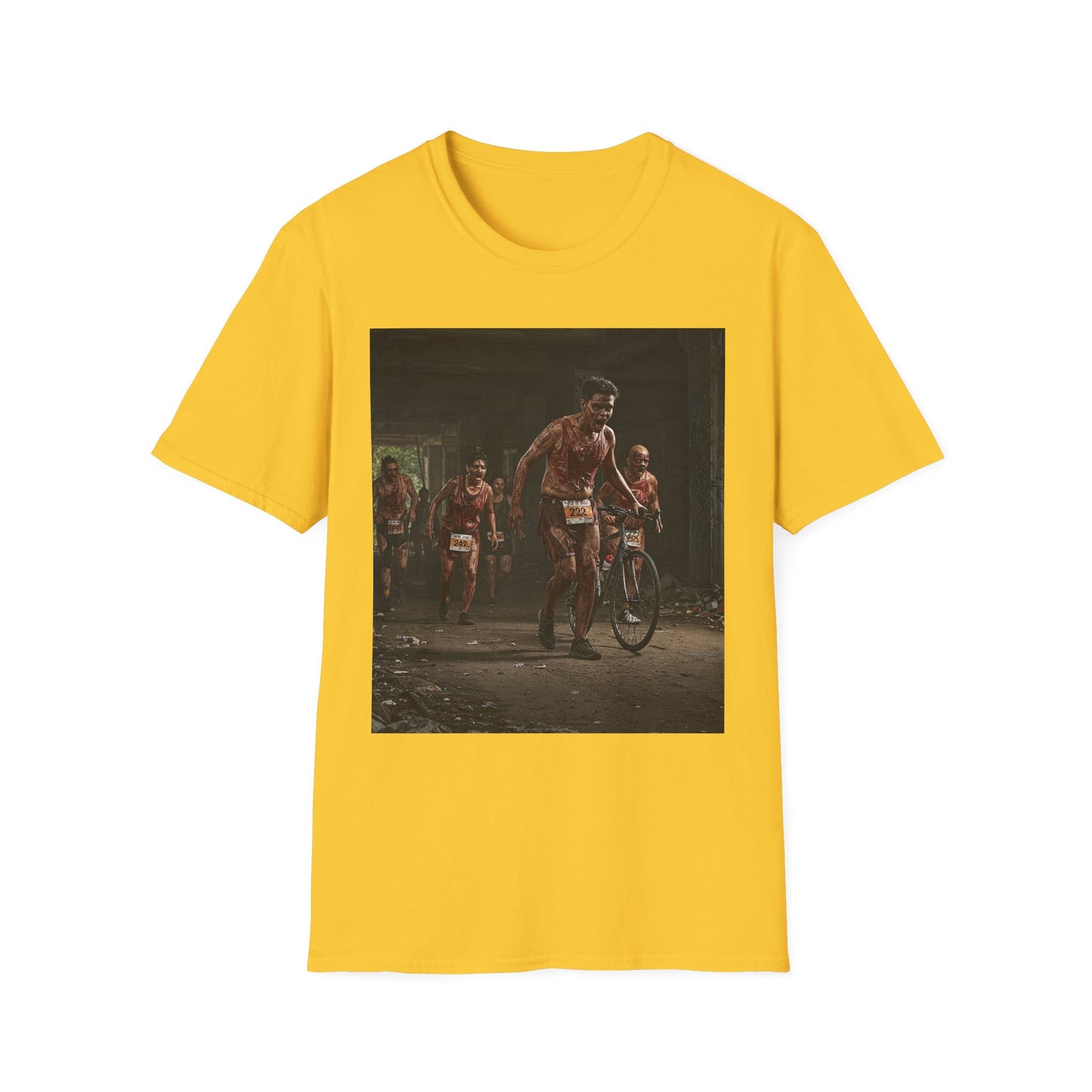 Zombie Run Unisex Softstyle T-Shirt - Perfect for Halloween and Fun Runs