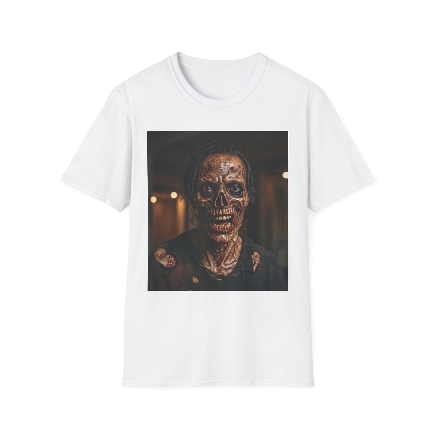 Apocalyptic Portrait Tee, bold, decaying zombie graphic