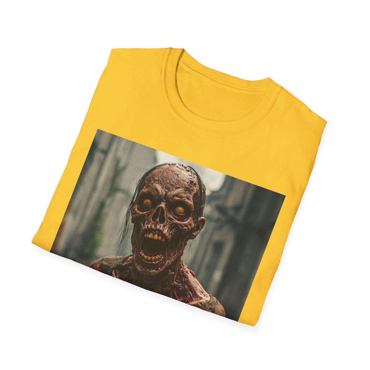 Apocalyptic Portrait Tee, bold, decaying zombie graphic