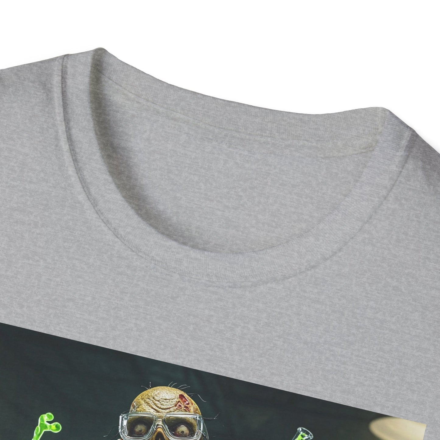 Zombie Scientist Apocalyptic Portrait Tee, bold, decaying zombie graphic