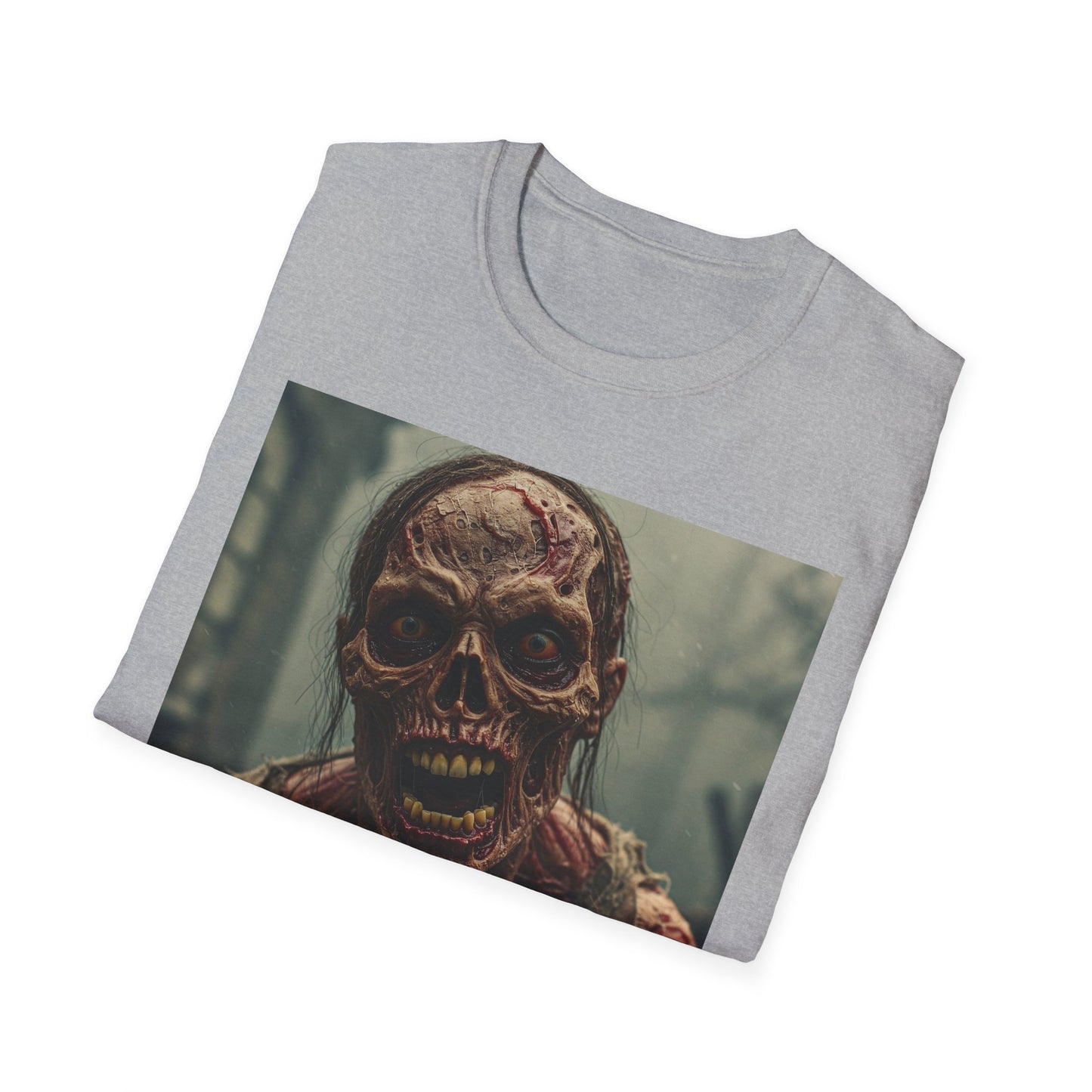 Apocalyptic Portrait Tee, bold, decaying zombie graphic