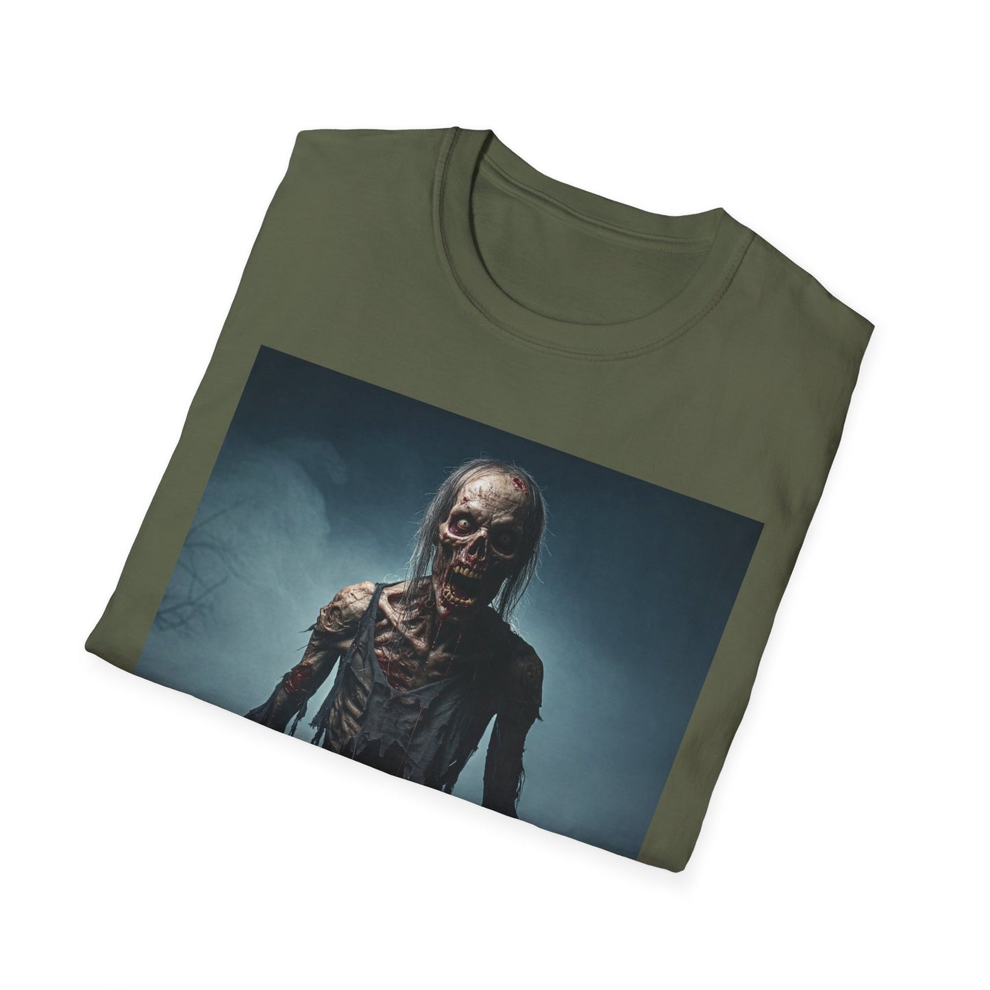 Apocalyptic Portrait Tee, bold, decaying zombie graphic