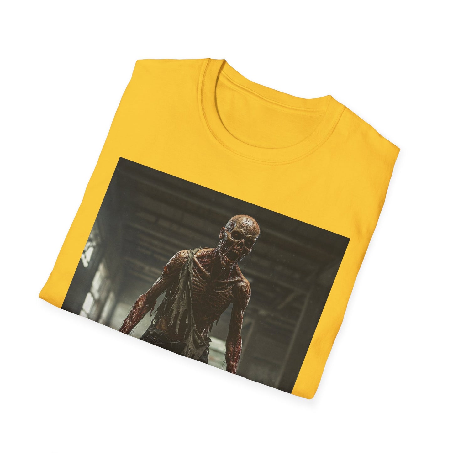 Zombie Graphic Unisex Softstyle T-Shirt - Perfect for Halloween and Horror Fans