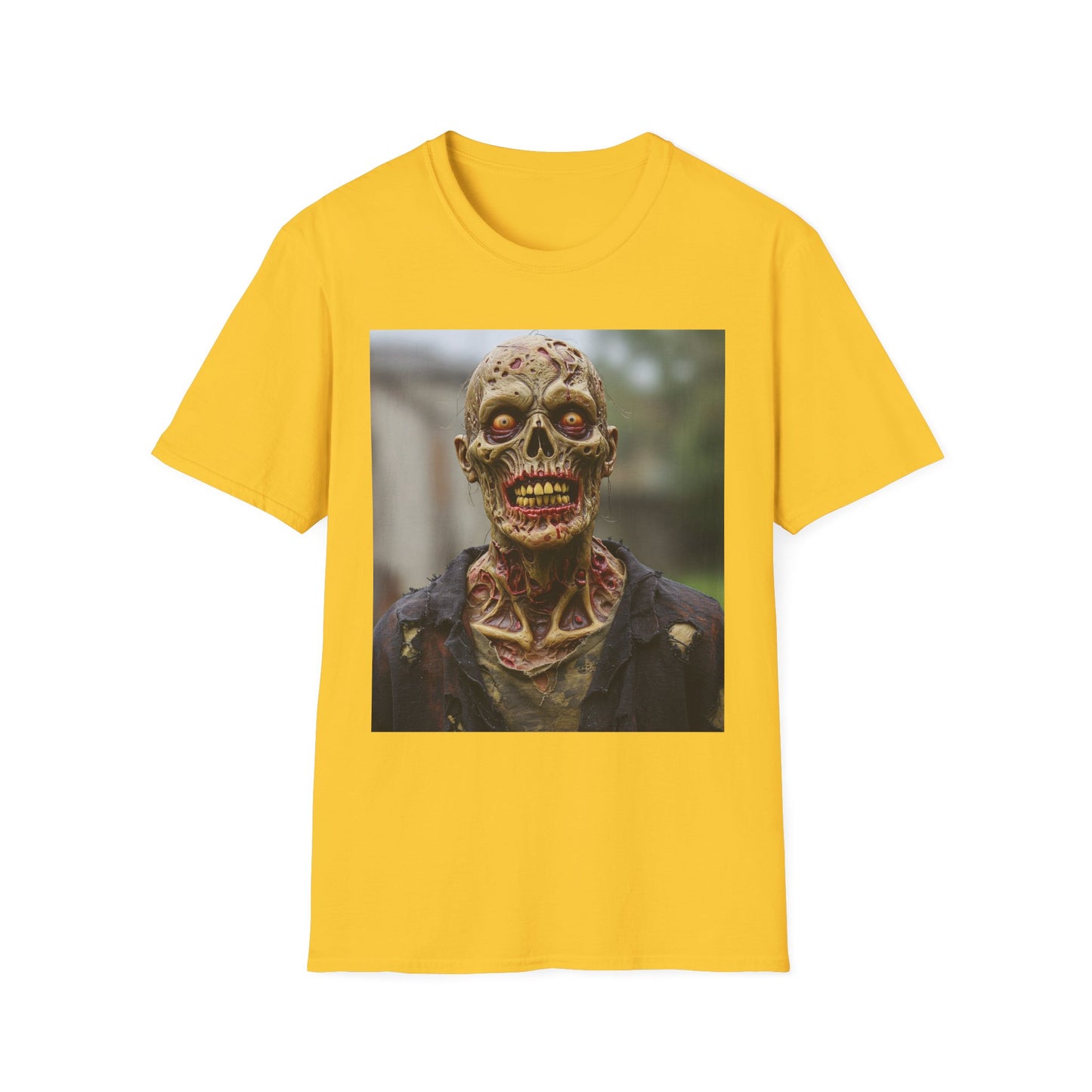 Apocalyptic Portrait Tee, bold, decaying zombie graphic