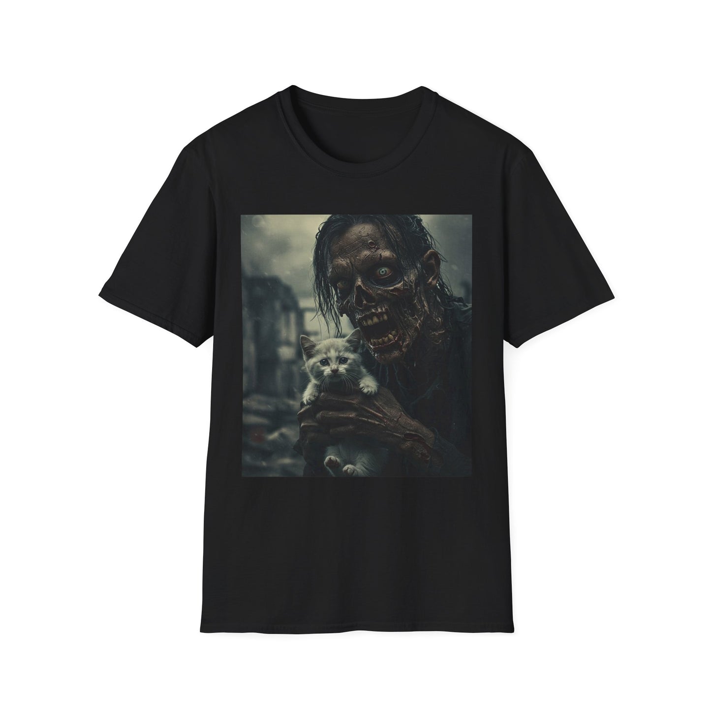 Apocalyptic Portrait Tee, bold, decaying zombie graphic