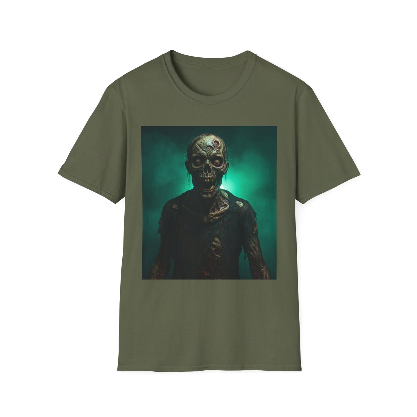 Apocalyptic Portrait Tee, bold, decaying zombie graphic