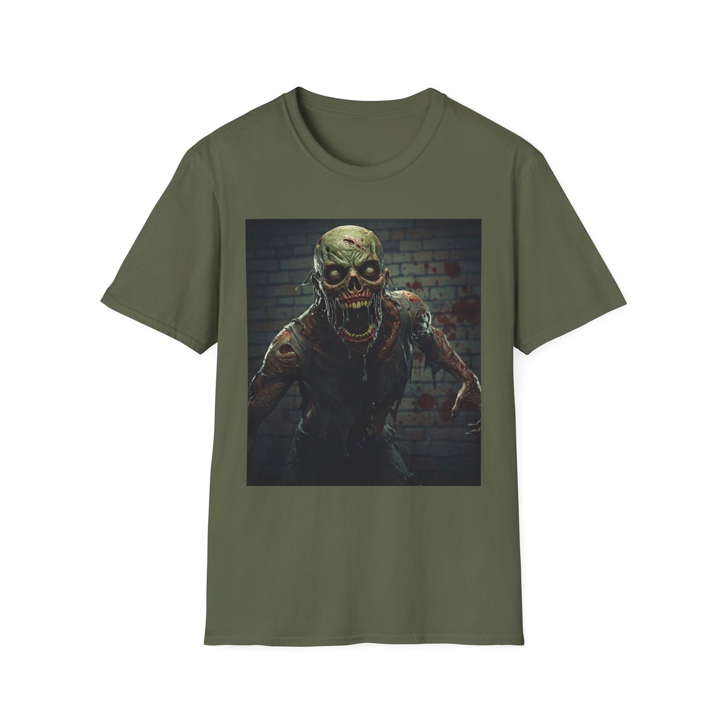 Apocalyptic Portrait Tee, bold, decaying zombie graphic