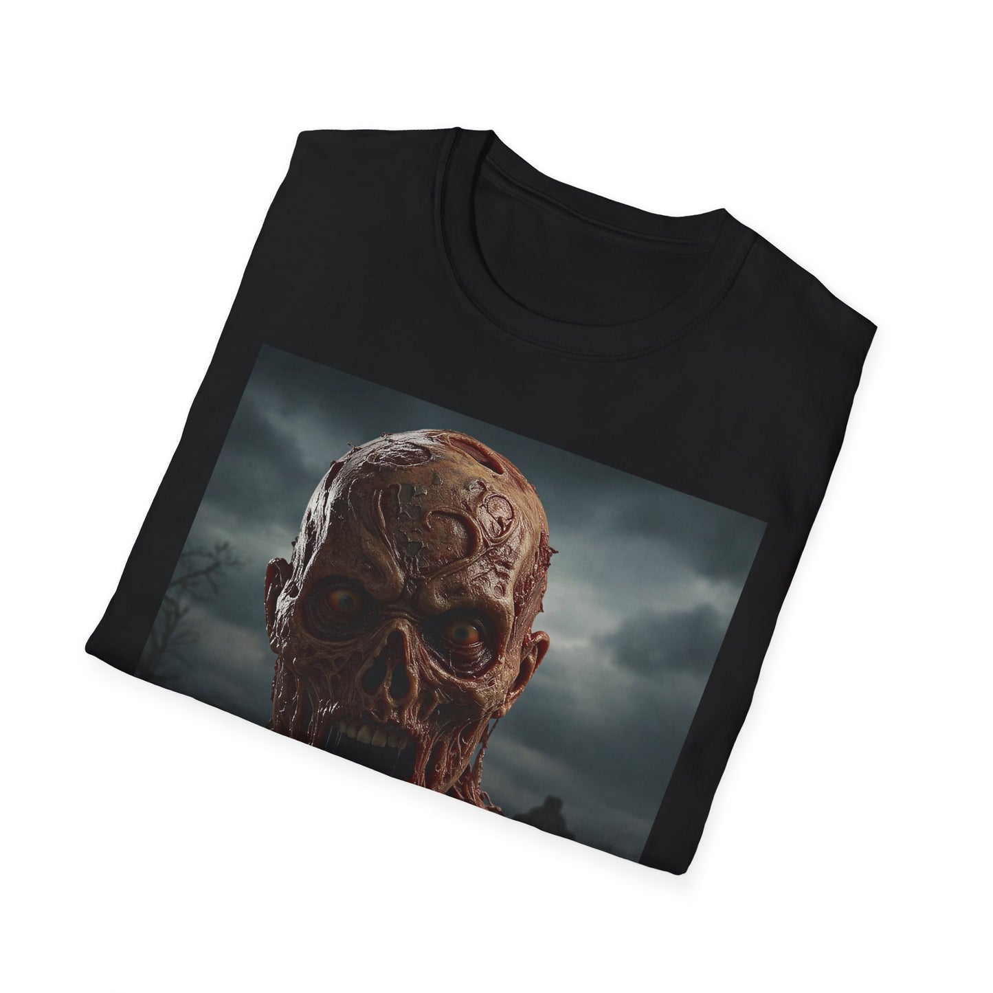 Apocalyptic Portrait Tee, bold, decaying zombie graphic