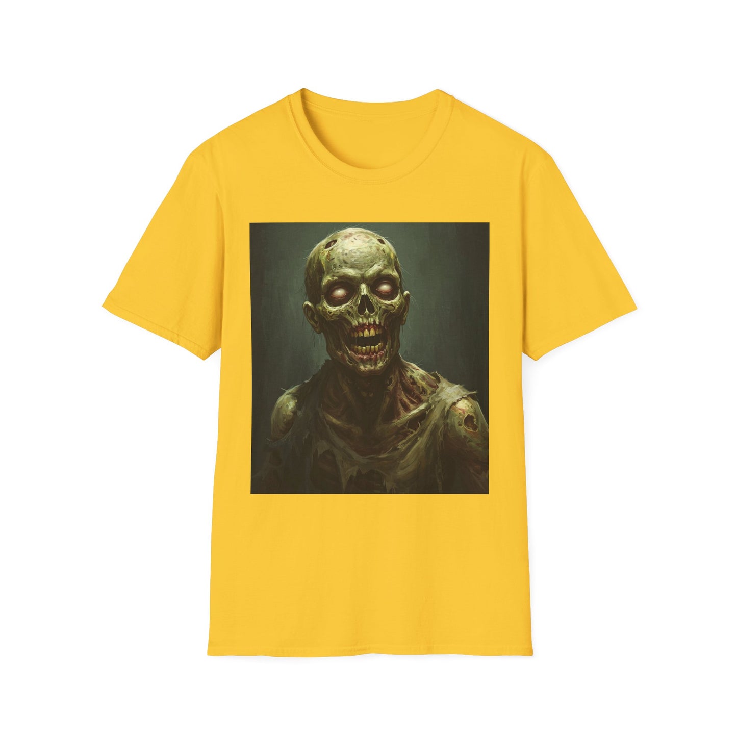 Apocalyptic Portrait Tee, bold, decaying zombie graphic