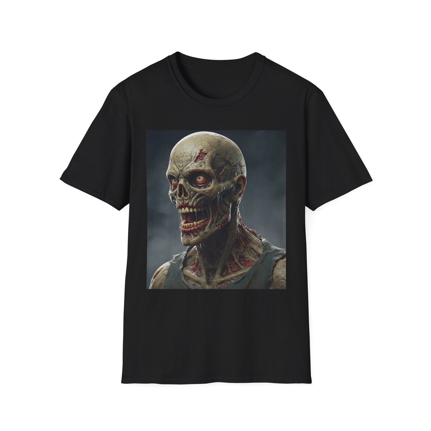 Apocalyptic Portrait Tee, bold, decaying zombie graphic