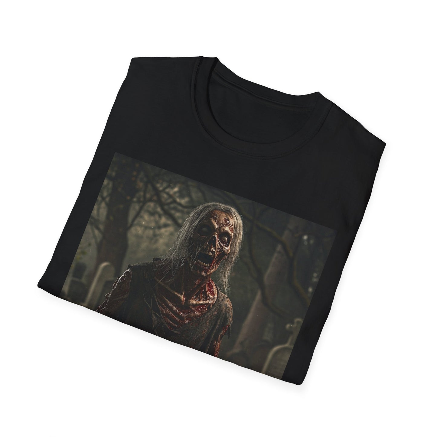 Zombie Horror Apocalyptic Portrait Tee, bold, decaying zombie graphic