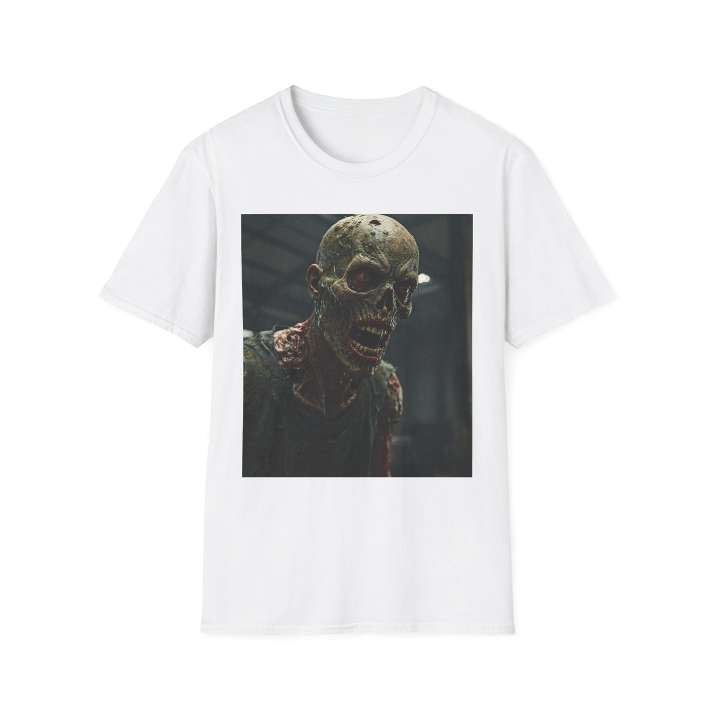 Apocalyptic Portrait Tee, bold, decaying zombie graphic