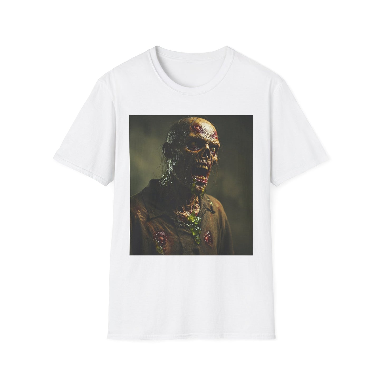 Apocalyptic Portrait Tee, bold, decaying zombie graphic