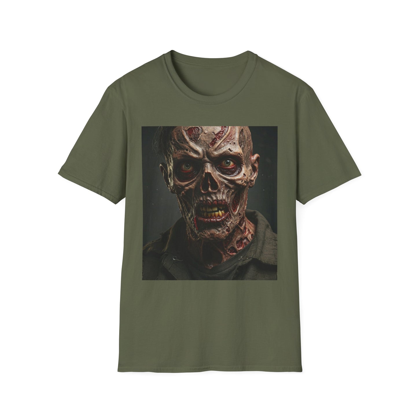 Apocalyptic Portrait Tee, bold, decaying zombie graphic