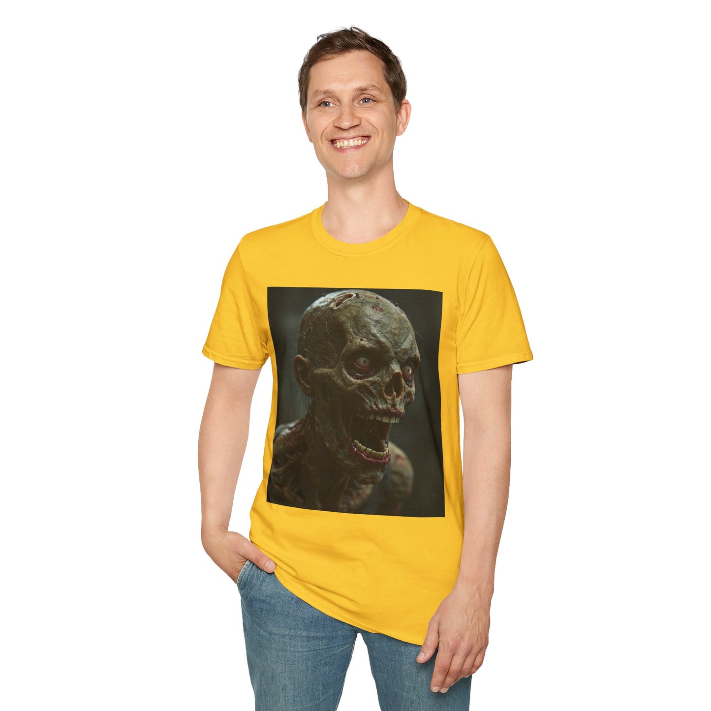 Apocalyptic Portrait Tee, bold, decaying zombie graphic