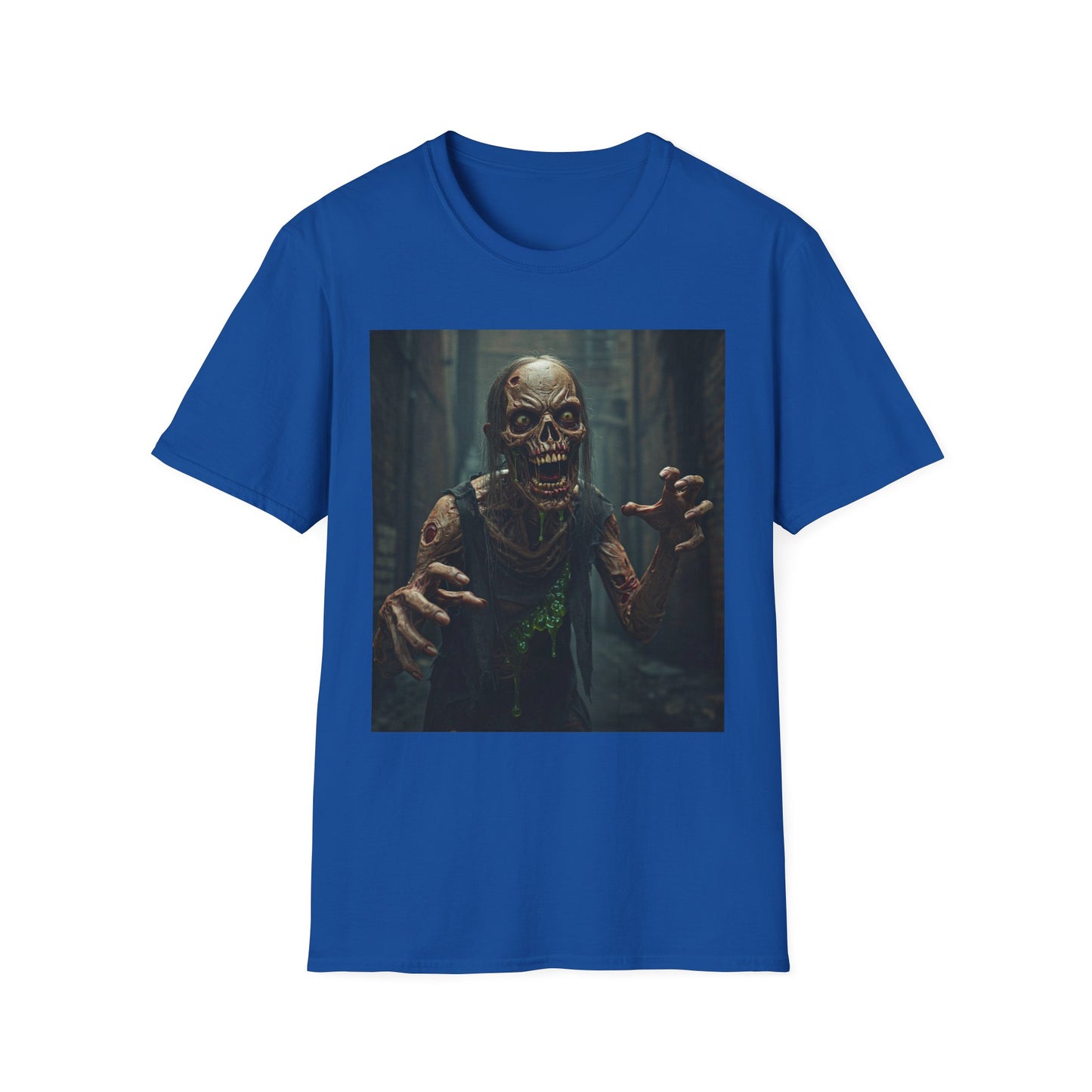 Unisex Softstyle T-Shirt - Creepy Zombie Graphic Tee for Halloween