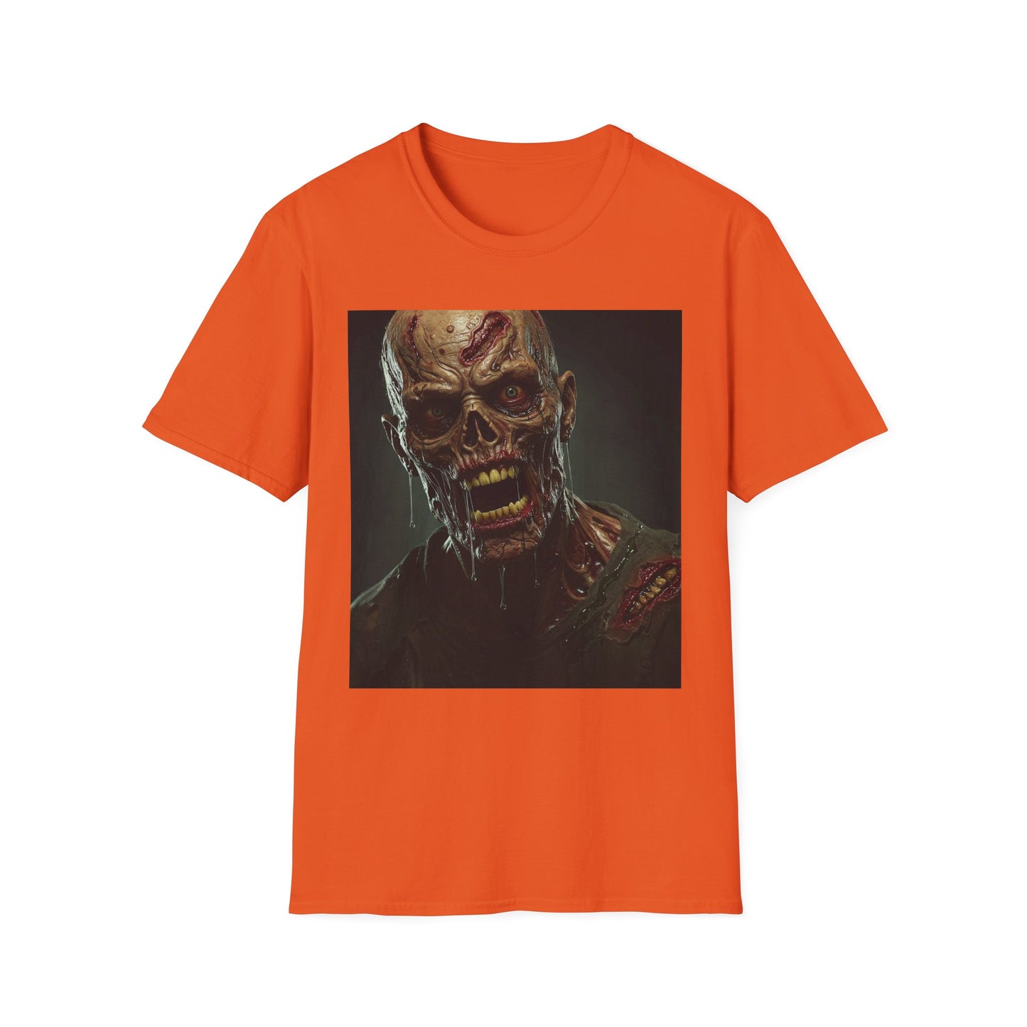 Apocalyptic Portrait Tee, bold, decaying zombie graphic