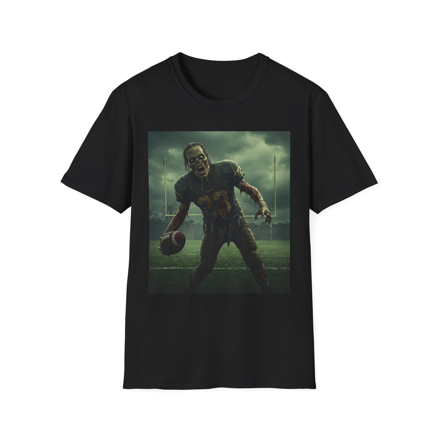 Zombie Football Unisex Softstyle T-Shirt - Perfect for Halloween Fans