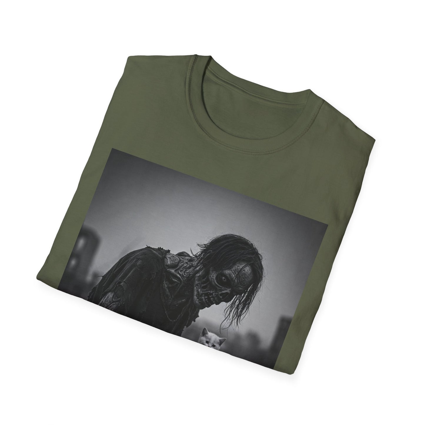 Apocalyptic Portrait Tee, bold, decaying zombie graphic