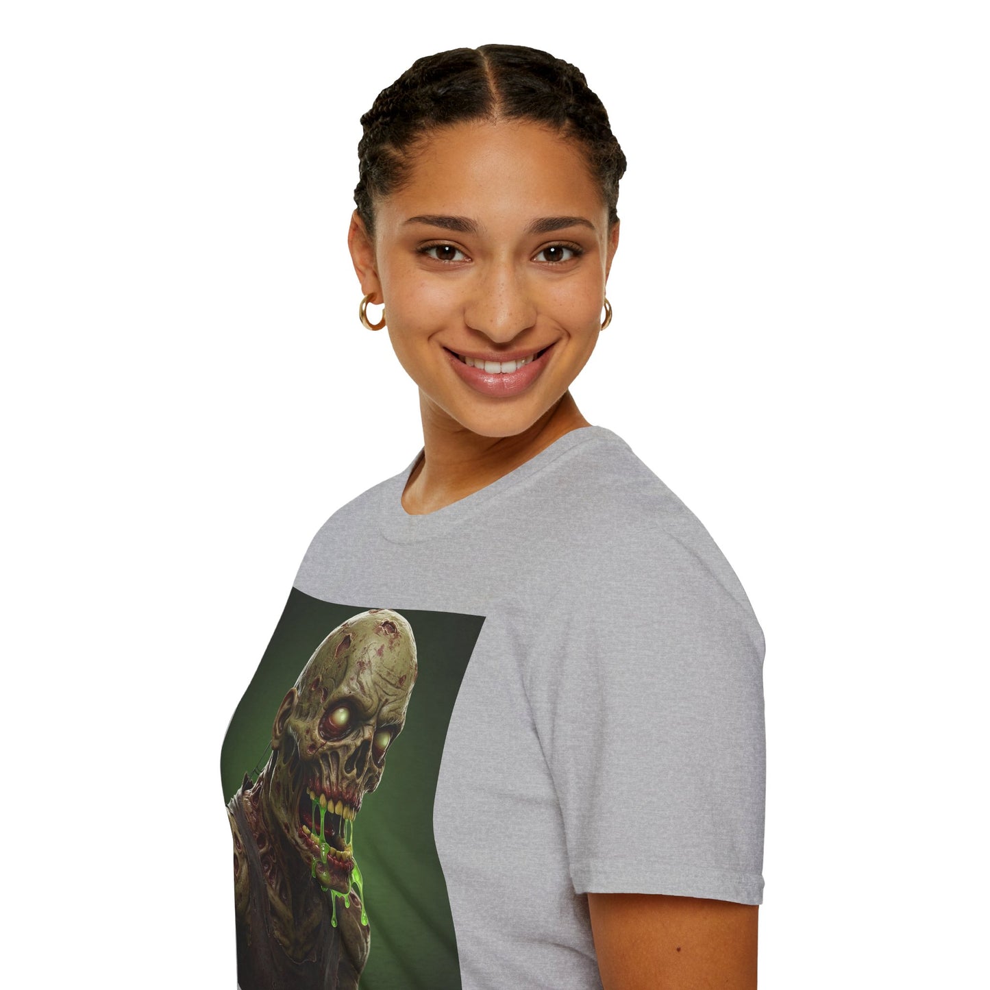 Zombie Graphic Unisex Softstyle T-Shirt - Perfect for Halloween and Horror Fans