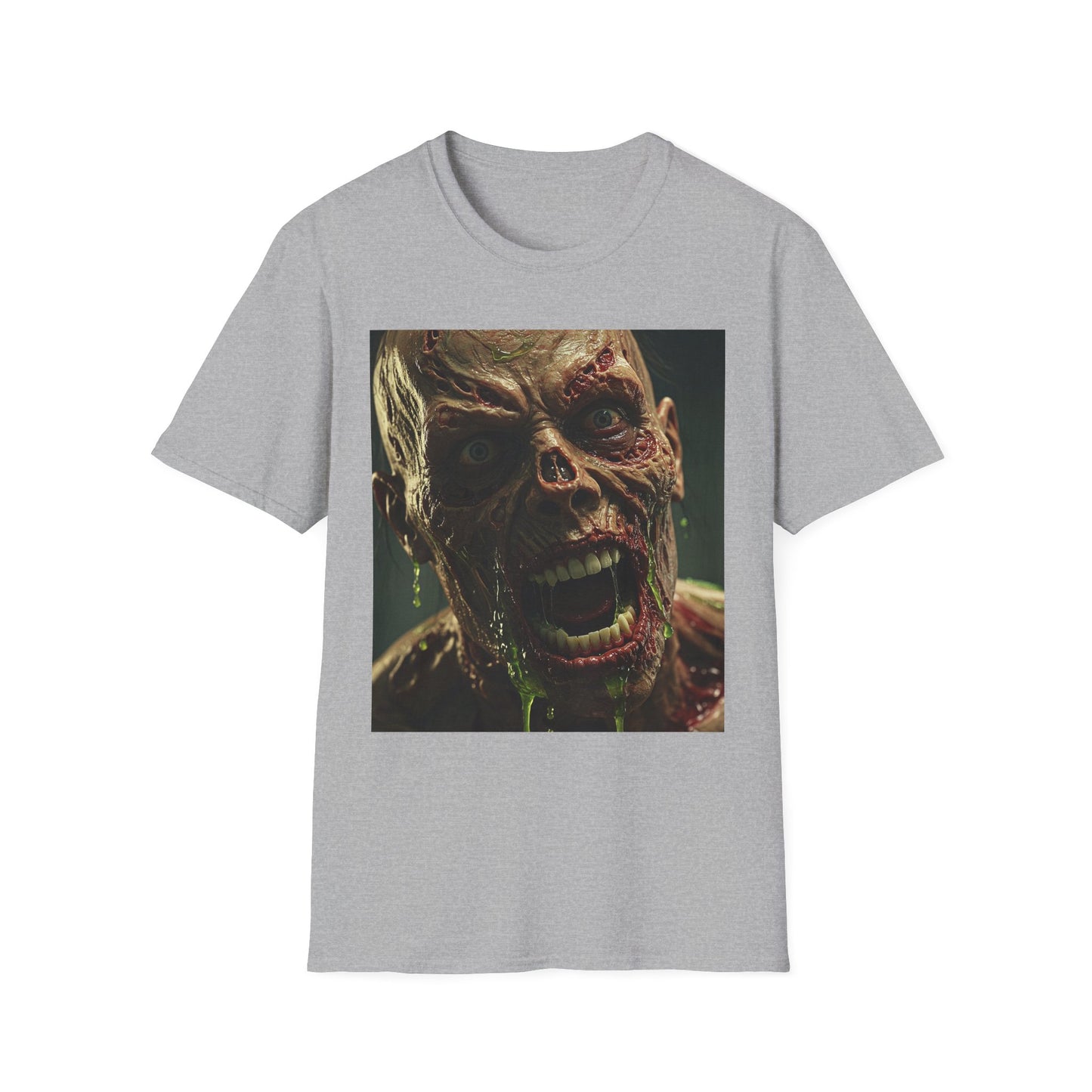 Apocalyptic Portrait Tee, bold, decaying zombie graphic