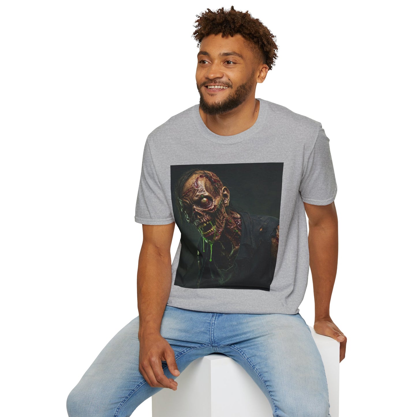 Graphic Zombie Unisex Softstyle T-Shirt - Perfect for Horror Fans and Halloween