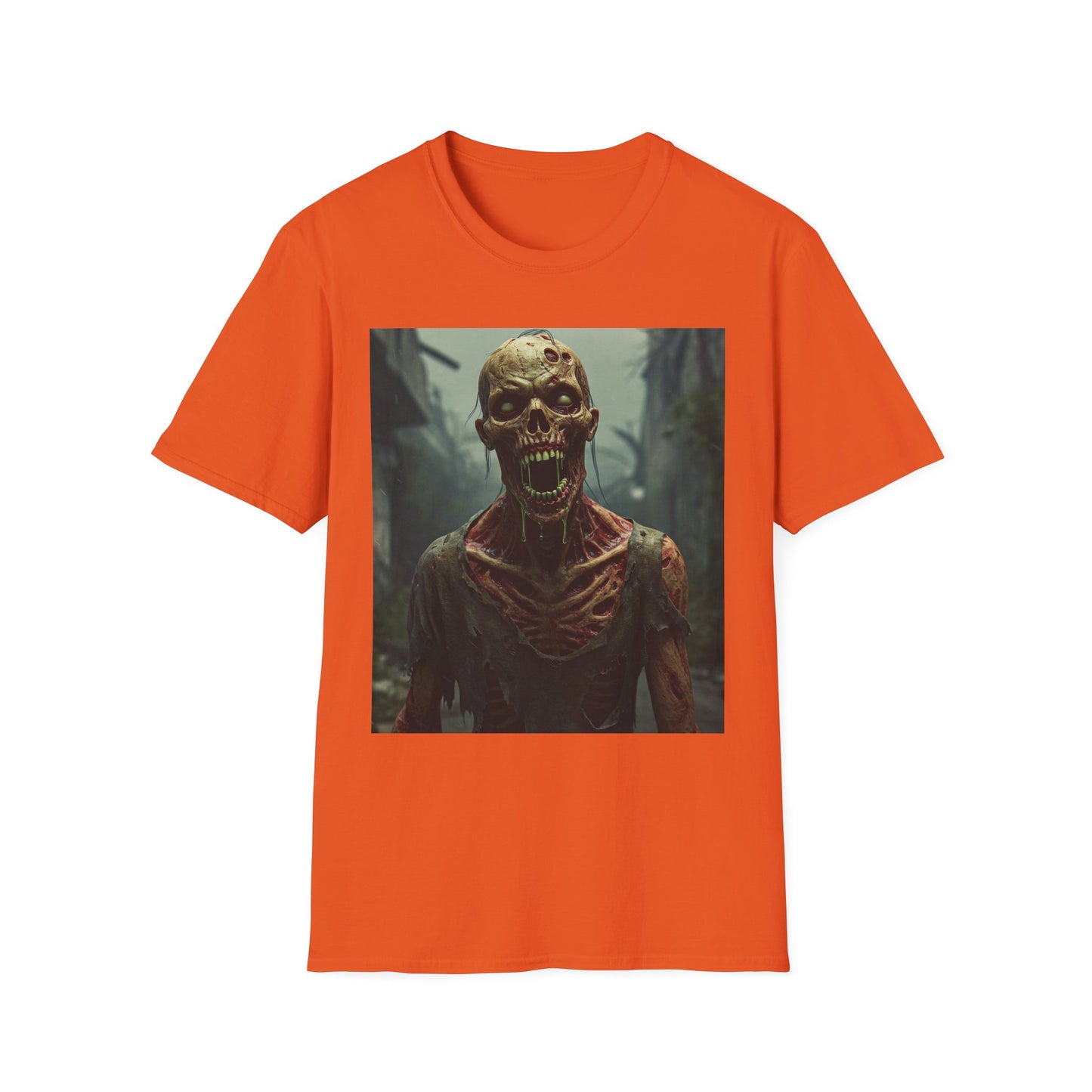 Apocalyptic Portrait Tee, bold, decaying zombie graphic