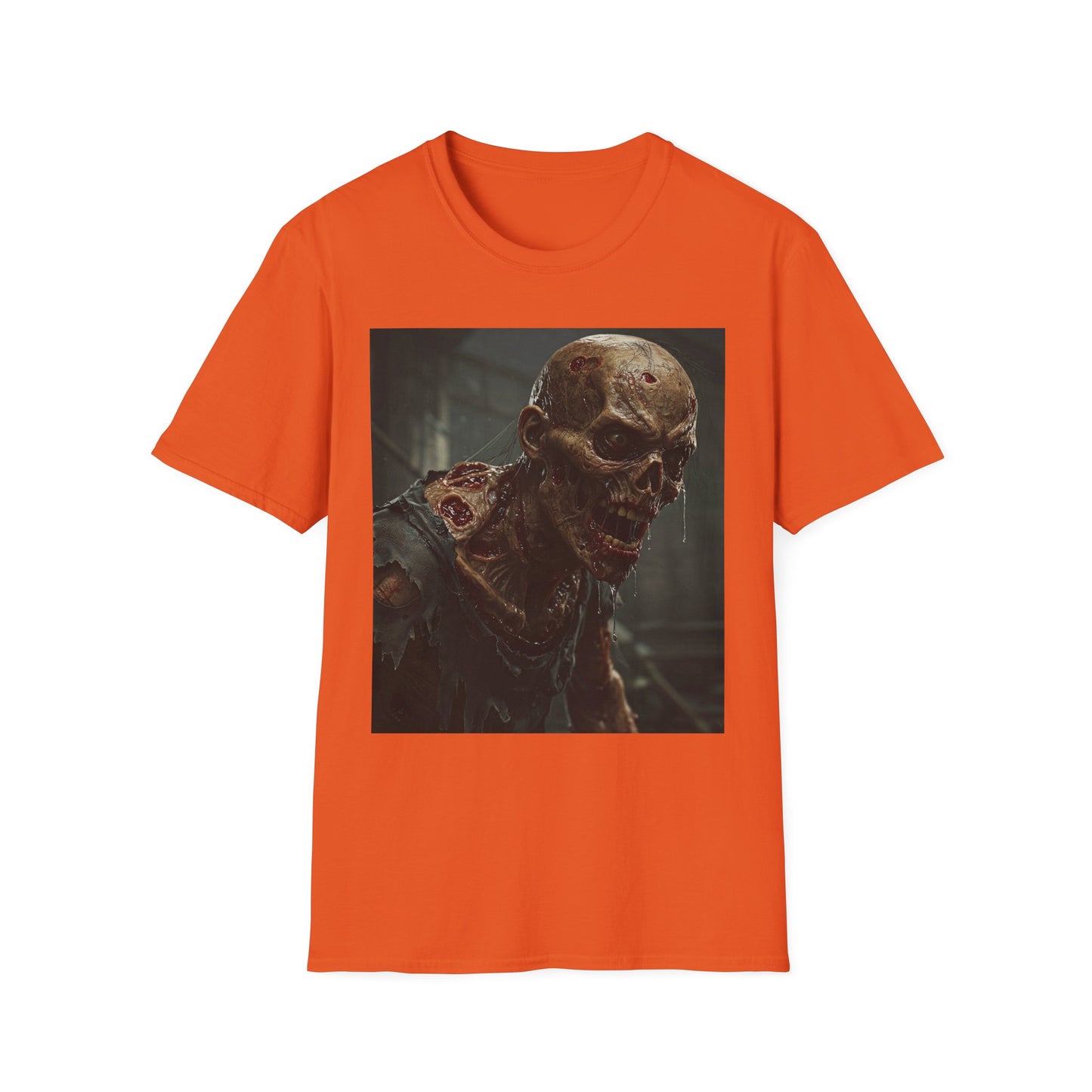 Unisex Softstyle T-Shirt with Zombie Design | Perfect for Halloween and Horror Fans