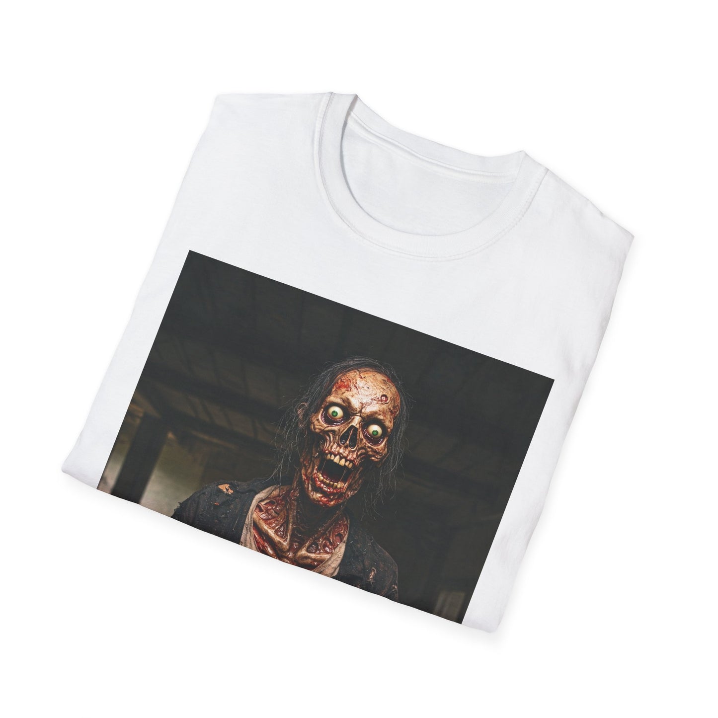 Apocalyptic Portrait Tee, bold, decaying zombie graphic