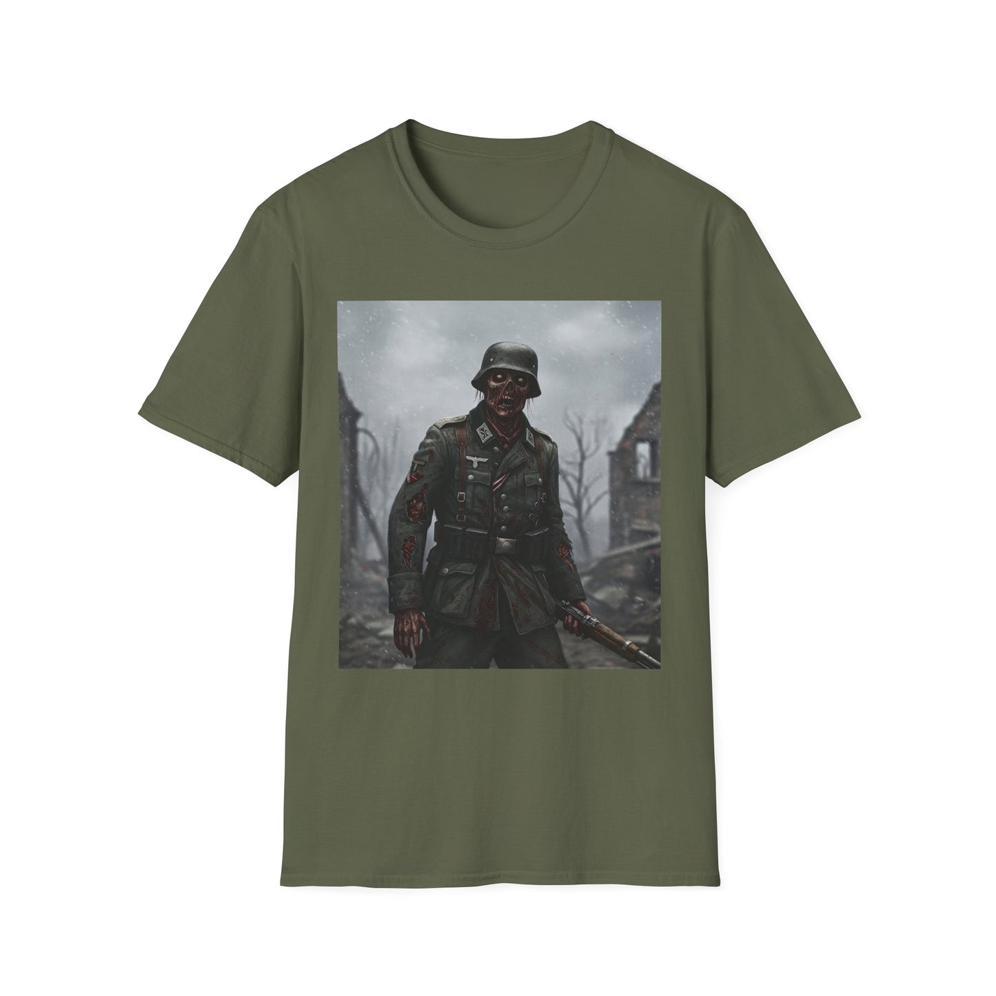 Unisex Softstyle Graphic T-Shirt - Zombie Soldier Design