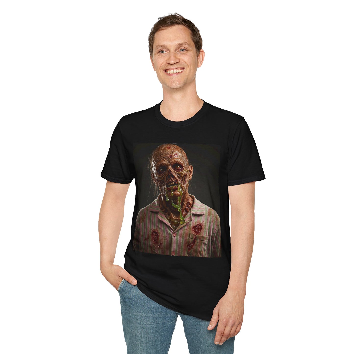 Horror-Inspired Unisex Softstyle T-Shirt - Zombie Graphic Tee