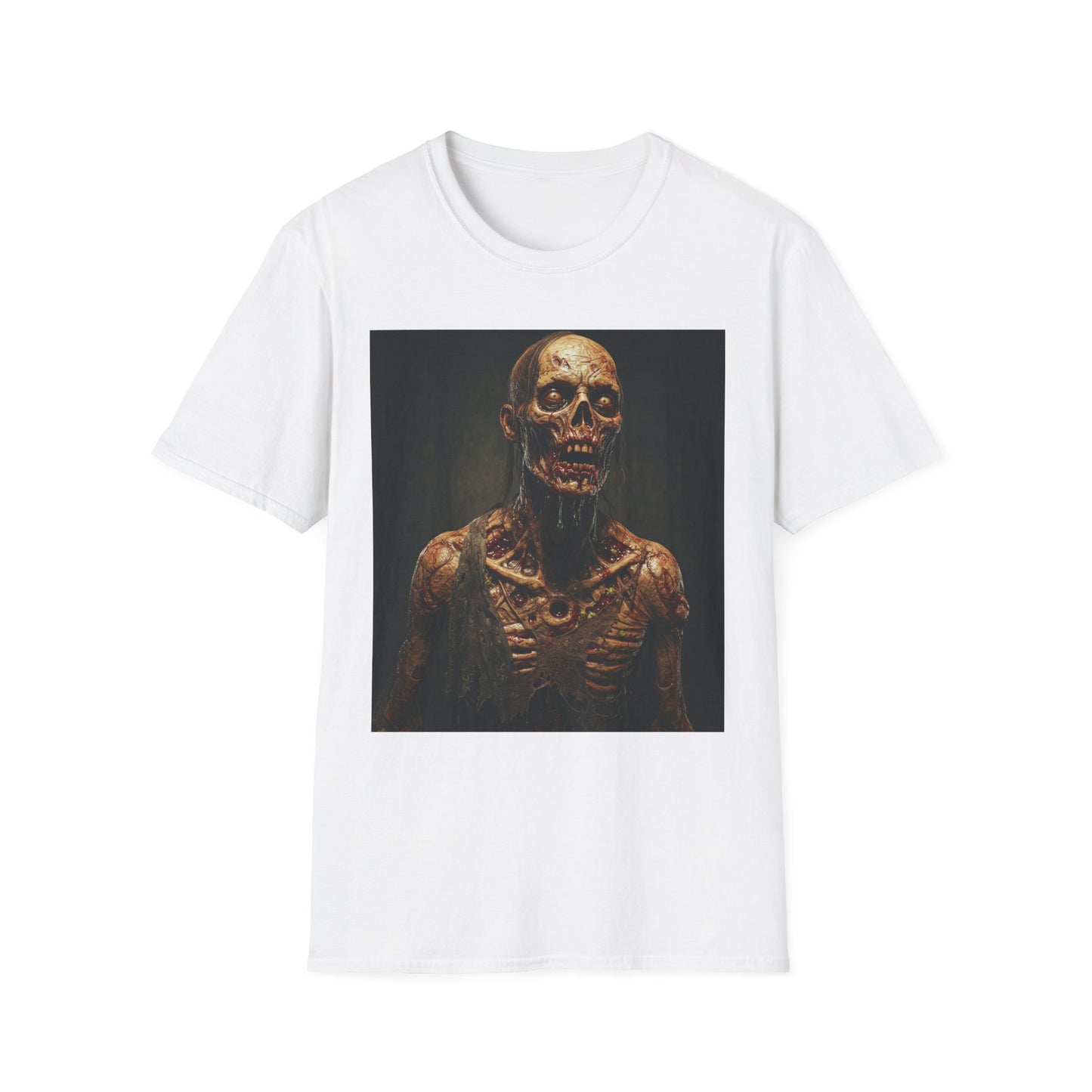 Apocalyptic Portrait Tee, bold, decaying zombie graphic