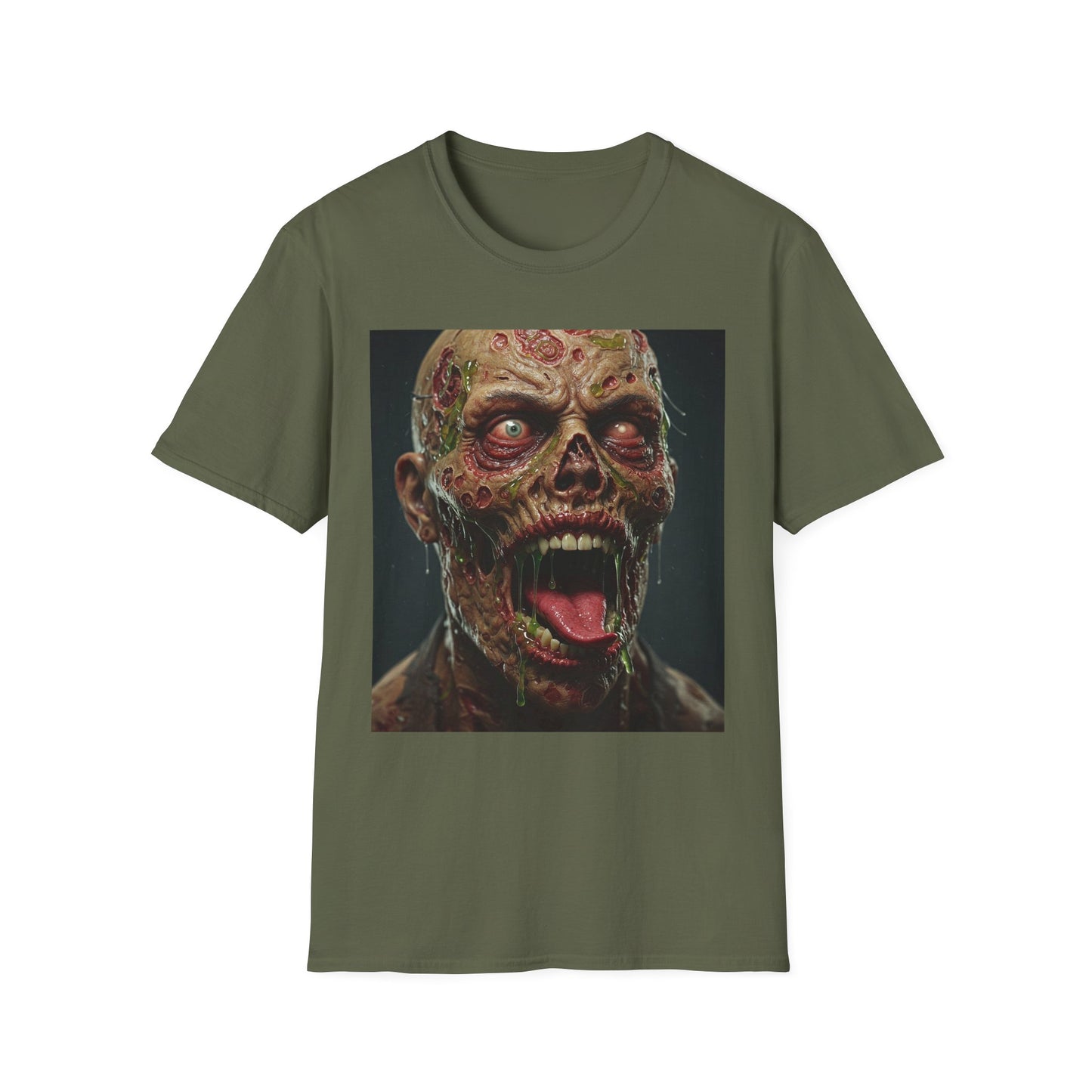 Apocalyptic Portrait Tee, bold, decaying zombie graphic