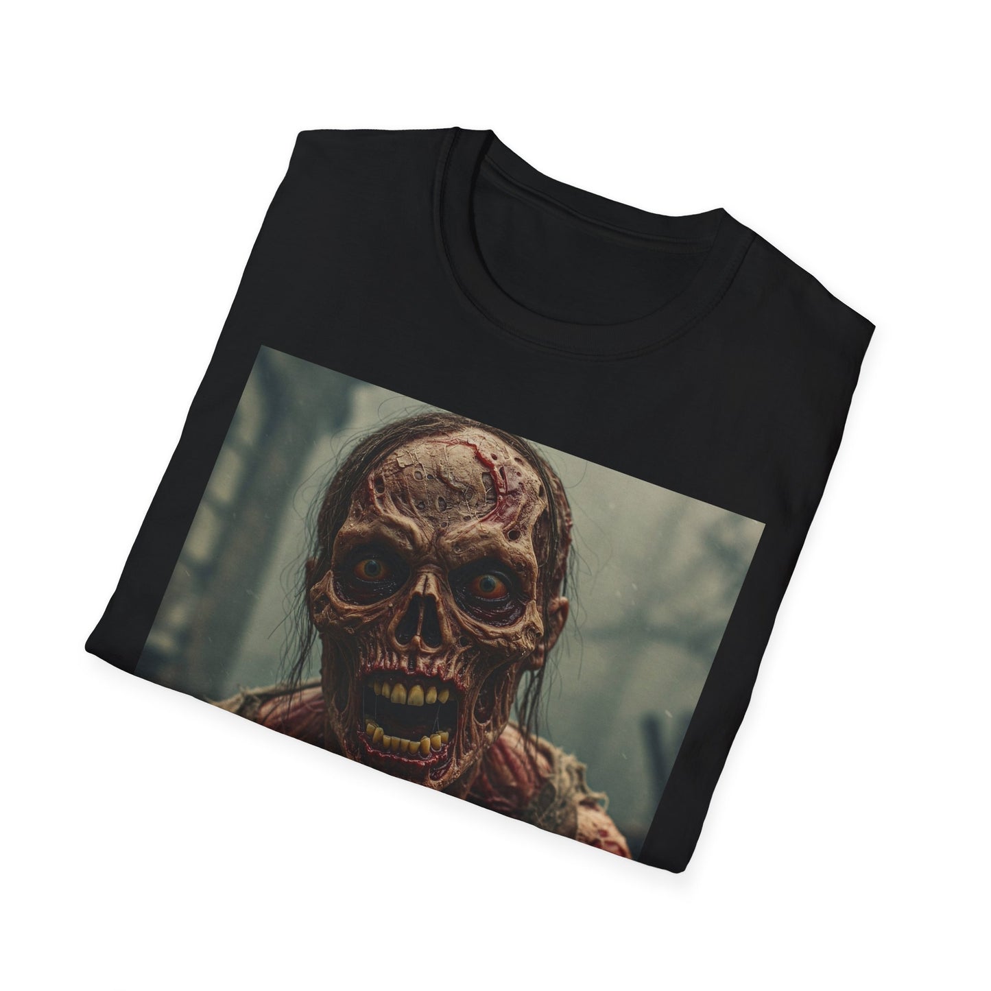 Apocalyptic Portrait Tee, bold, decaying zombie graphic