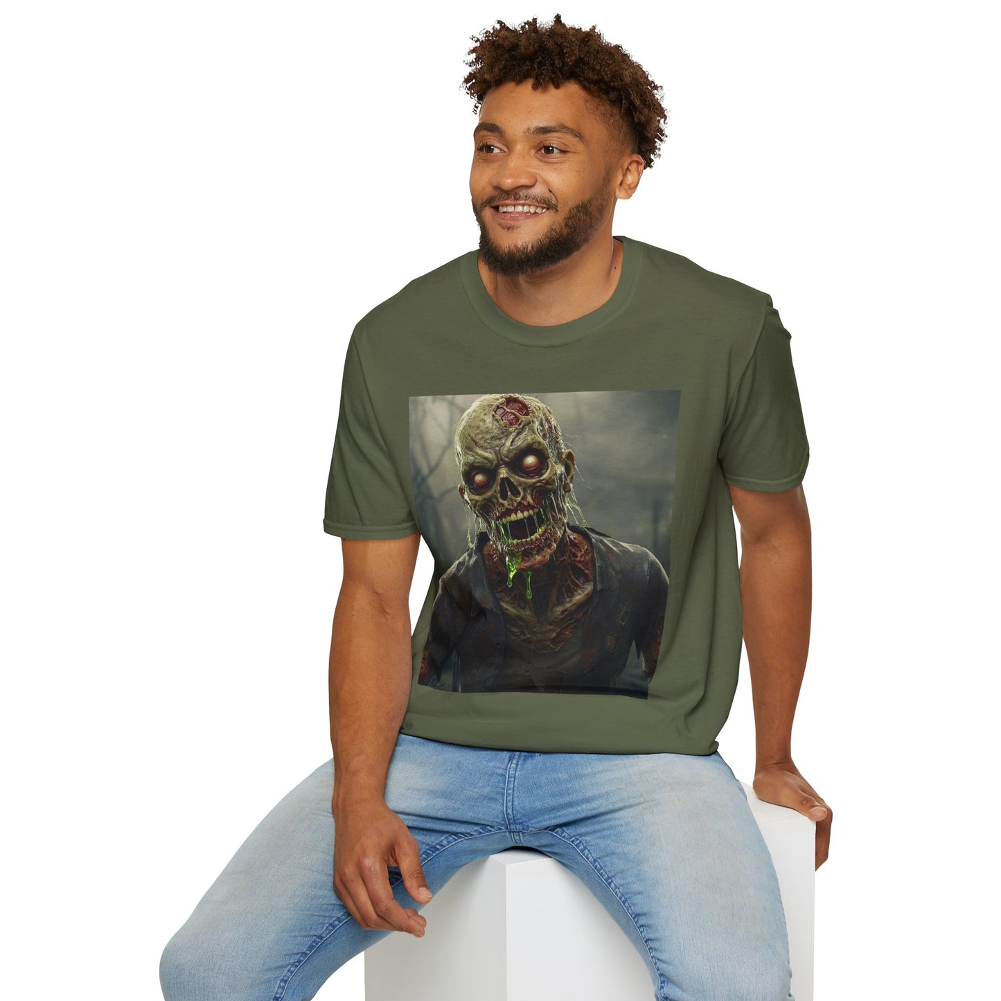 Unisex Softstyle Zombie Graphic T-Shirt - Perfect for Halloween and Horror Fans