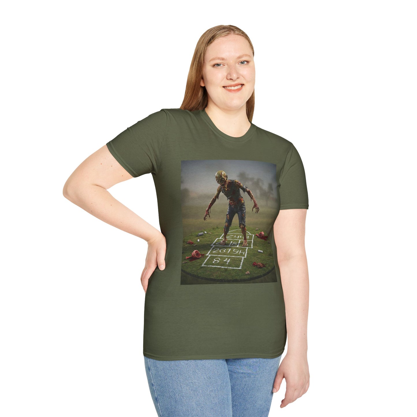 Unisex Zombie Hopscotch T-Shirt - Perfect for Halloween or Casual Wear