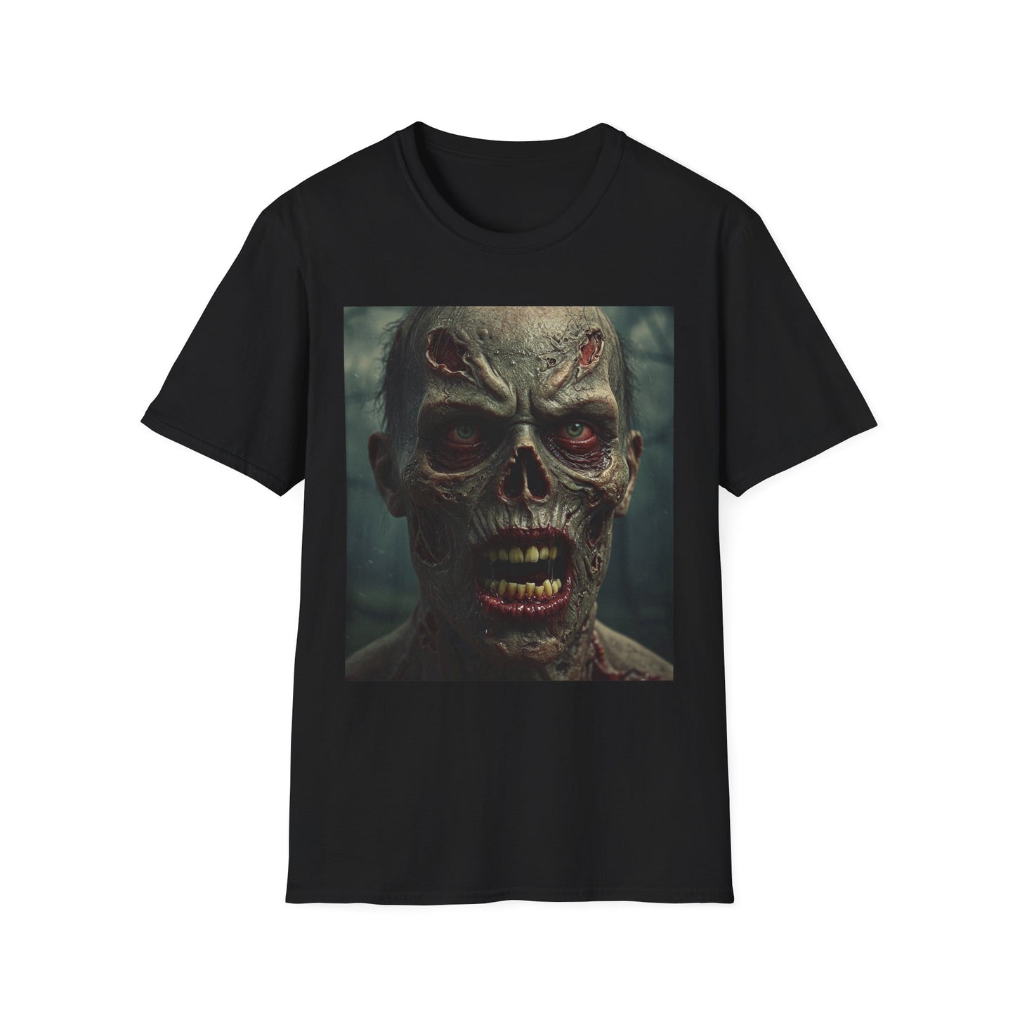 Apocalyptic Portrait Tee, bold, decaying zombie graphic